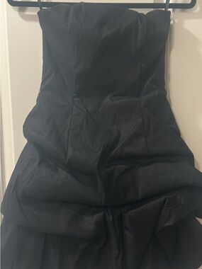 Jessica McClintock Black Strapless Evening Gown